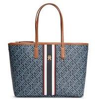 Tommy Hilfiger Th Monoplay Signature Tote Bag - Blue