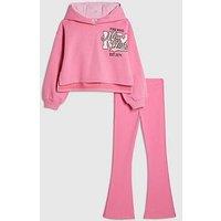 River Island Older Girls New York Hoodie Set - Pink