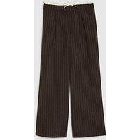 River Island Older Girls Pinstripe Wide Leg Trousers - Brown