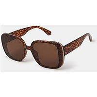 Accessorize Square Leopard Print Sunglasses