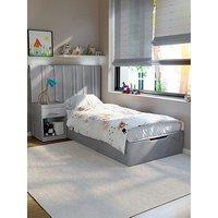 The Very Collection Oscar End Lift Up Storage Ottoman Single Bed With Side Table - Bed Frame With Premium Mattress
