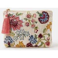 Accessorize Embroidered Floral Sequin Pouch