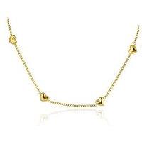 The Love Collection Gold Plated Stainless Steel Multi Heart Necklace