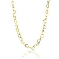 The Love Collection Gold Plated Stainless Steel Linked Heart Necklace