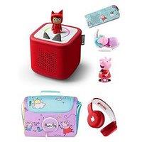 Tonies Toniebox 2 Peppa Pig Mega Bundle - Inc. 2 Characters, Peppa Pig Sleeve, Headphones And Carry Case