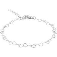 The Love Collection Stainless Steel Linked Heart Bracelet