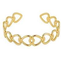 The Love Collection Gold Plated Stainless Steel Linked Heart Bangle