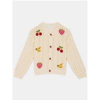 Accessorize Girls Fruit Cardigan - Light Cream