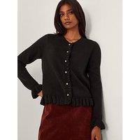 Monsoon Rina Ruffle Cardigan - Black