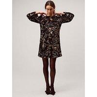 Monsoon Shola Sequin Tunic Dress - Black
