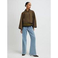 River Island Batwing Sleeve Barn Jacket - Green