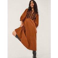Monsoon Leah Cornelli Dress - Brown
