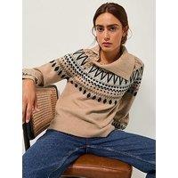 Monsoon Fifi Fairisle Jumper - Brown