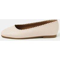 Accessorize Girls Scallop Edge Ballerina Shoes - Light Cream