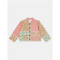 Accessorize Girls Floral Patchwork Jacket - Pink
