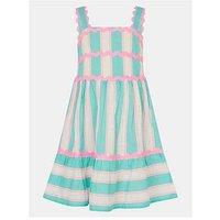 Accessorize Girls Stripe Dress - Blue