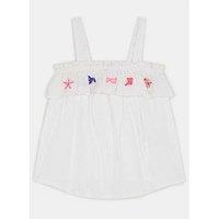 Accessorize Girls Embroidered Sea Life Cami Top - White
