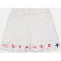 Accessorize Girls Embroidered Sea Life Shorts - White