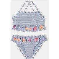 Accessorize Girls Embroidered Stripe Tankini - Blue
