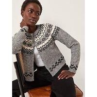 Monsoon Fina Fairisle Cardigan - Grey