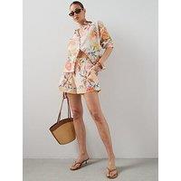 The Very Collection Printed Tie Waist Cotton Blend Co-Ord Shorts - Printed