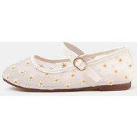 Accessorize Girls Mesh Daisy Ballerina Shoes - White