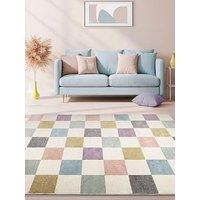 Very Home Echo Chequer Pastel Rug