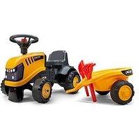 Falk Baby Jcb Ride-On Tractor With Trailer, Rake & Shovel