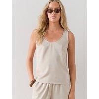 The Very Collection Matte Satin Scoop Neck Cami - Cream