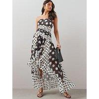 The Very Collection Cut Out Printed Asymmetric Dress - Print