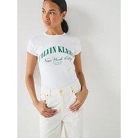 Calvin Klein Jeans Short Sleeve Graphic Logo Baby T-Shirt - White