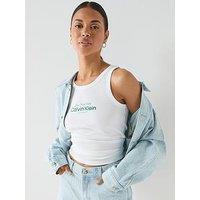 Calvin Klein Jeans Contour 2X2 Rib Graphic Tank Top - White