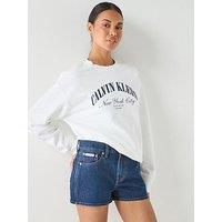 Calvin Klein Jeans Logo Graphic Crew Neck Sweatshirt - White