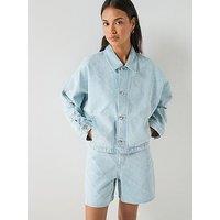 Calvin Klein Jeans Needle Punch Denim Trucker Jacket - Ck Tropic