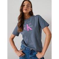 Calvin Klein Jeans Hero Classic Monologo T-Shirt - Grey