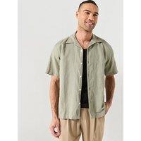 Selected Clay Short Sleeve Linen Blend Shirt