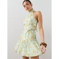 The Very Collection High Neck Belted Printed Mini Dress - Print