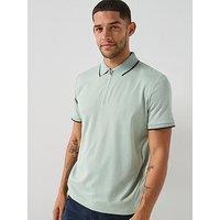 Selected Selected Fave Zip Short Sleeve Polo Shirt