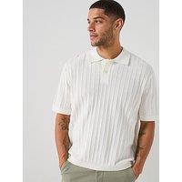 Selected Dane Short Sleeve Knit Structure Polo Shirt