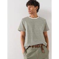 Selected Kevin Stripe Short Sleeve T-Shirt - White