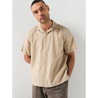 Selected Clay Short Sleeve Linen Blend Shirt