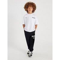 River Island Older Boys Design Studios Back Print Joggers Set - White