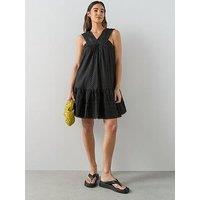 The Very Collection Dobby Halter Detail Mini Dress - Black