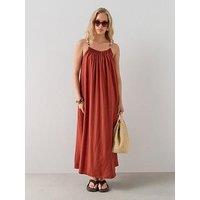 The Very Collection Bead Strap Detail Maxi Dress - Dark Red