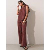 The Very Collection Wide Leg Trousers - Brown