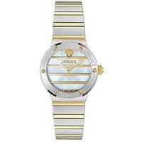 Versace Greca Logo Pearl 28Mm 2-Tone Case Ladies Watch