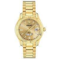 Versace Apodis 41Mm Gold Tone Case Golden Dial Watch