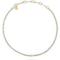 Philipp Plein Plein Tennis, Ip Yellow Gold Tone, White Crystals 3D Hexagon Necklace