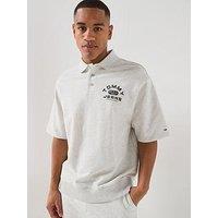Tommy Jeans 90S Solid Sport Sweat Polo Shirt - Light Grey