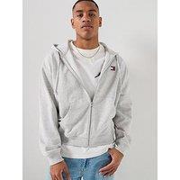Tommy Jeans 90S Badge Zip Through Hoodie - Ice Grey Heather